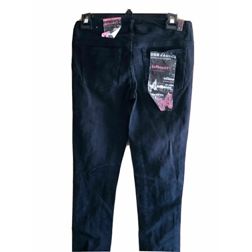 Dollhouse Juniors Black Distressed Studded Skinny Jeans - Picture 6 of 8